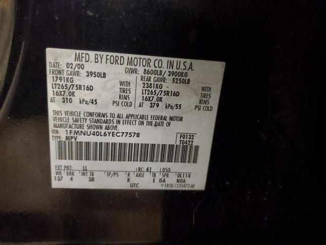 2000 Ford Excursion Xlt VIN: 1FMNU40L6YEC77578 Lot: 60380104