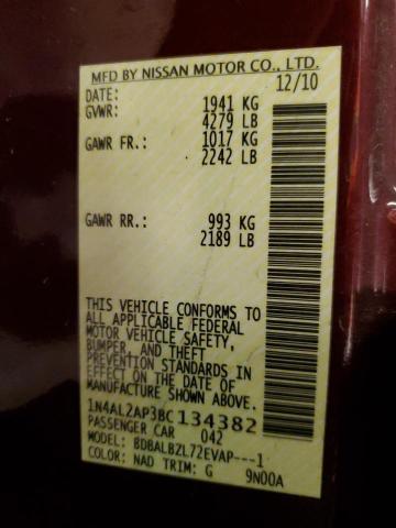 2011 Nissan Altima Base VIN: 1N4AL2AP3BC134382 Lot: 57671464