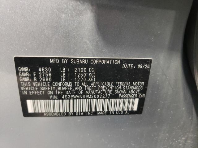 2021 Subaru Legacy Limited VIN: 4S3BWAN69M3002277 Lot: 57215454