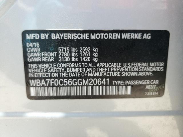 VIN WBA7F0C56GGM20641 2016 BMW 7 Series, 750 I no.12