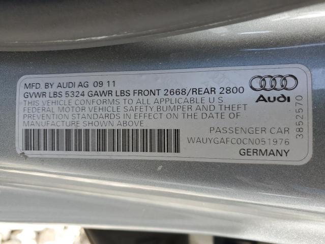 2012 Audi A7 Premium Plus VIN: WAUYGAFC0CN051976 Lot: 60941644