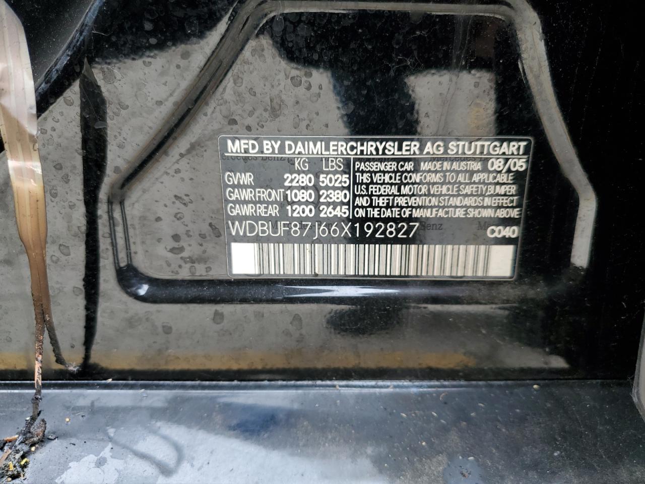 WDBUF87J66X192827 2006 Mercedes-Benz E 350 4Matic