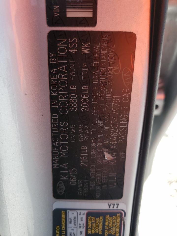 KNAFX4A62G5479791 2016 Kia Forte Lx