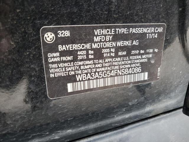 2015 BMW 328 I VIN: WBA3A5G54FNS84086 Lot: 59588974