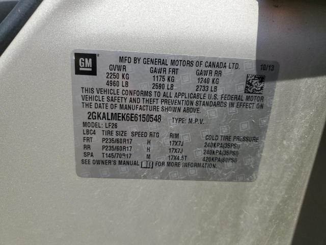 2014 GMC Terrain Sle VIN: 2GKALMEK6E6150548 Lot: 58392334