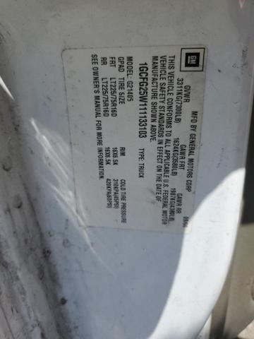 2001 Chevrolet Express G2500 VIN: 1GCFG25W111133103 Lot: 57717094