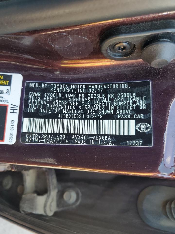 4T1BD1EB2HU058415 2017 Toyota Avalon Hybrid