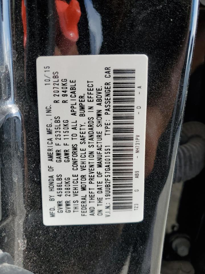 19UUB2F57GA001551 2016 Acura Tlx Tech