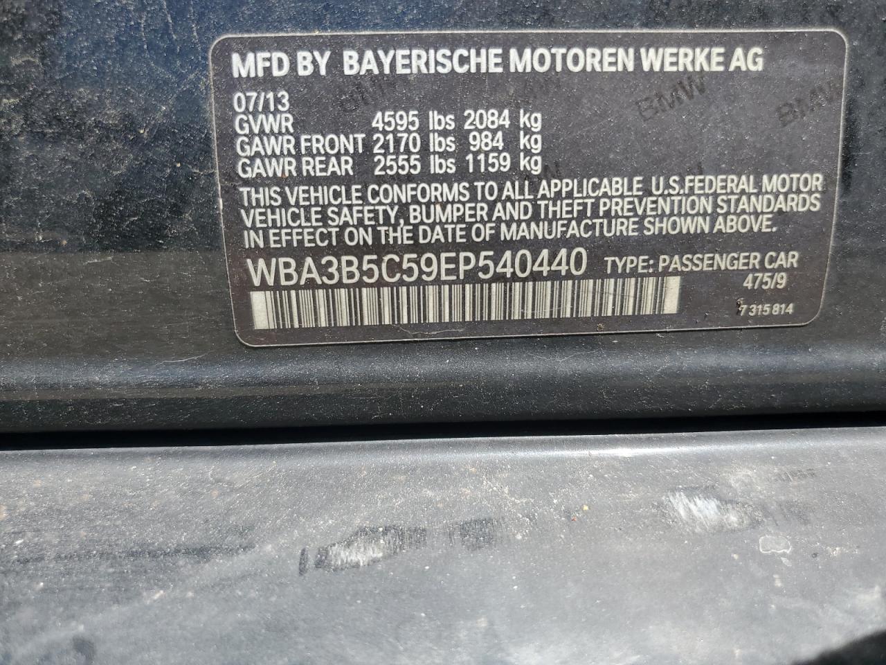 WBA3B5C59EP540440 2014 BMW 328 Xi Sulev