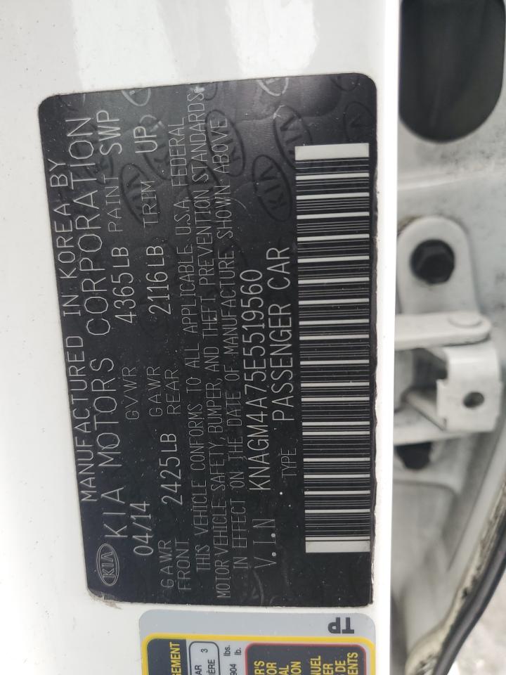 KNAGM4A75E5519560 2014 Kia Optima Lx