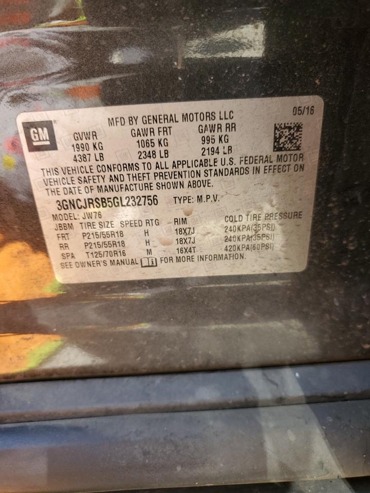 3GNCJRSB5GL232756 2016 Chevrolet Trax Ltz