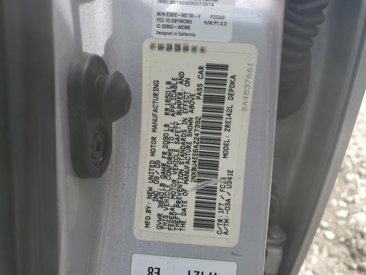 1NXBU4EE6AZ247392 2010 Toyota Corolla Base