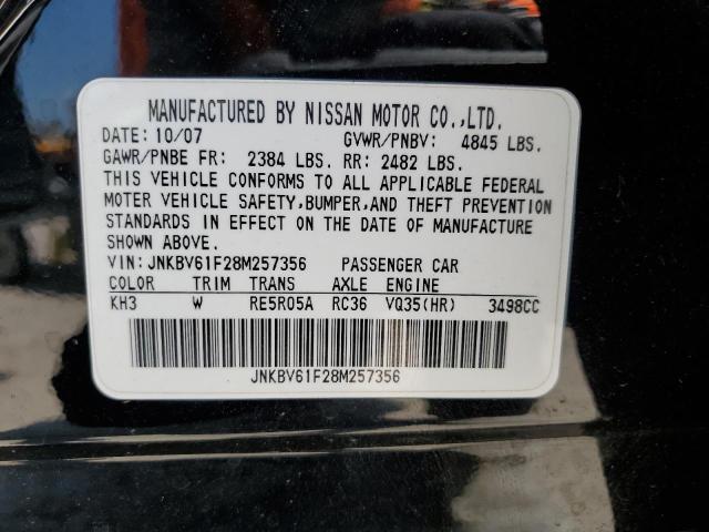 2008 Infiniti G35 VIN: JNKBV61F28M257356 Lot: 59283374