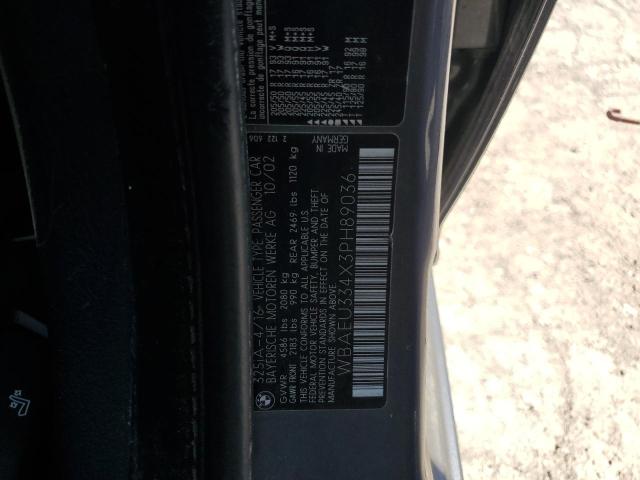 2003 BMW 325 Xi VIN: WBAEU334X3PH89036 Lot: 59872014