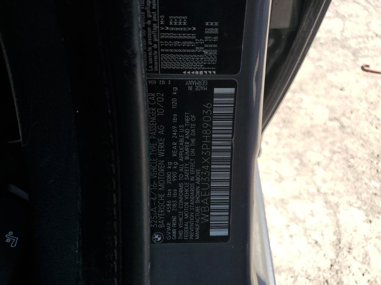 WBAEU334X3PH89036 2003 BMW 325 Xi