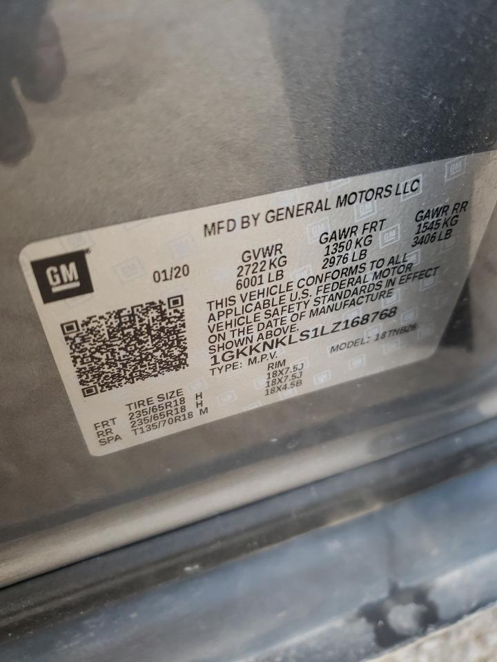 1GKKNKLS1LZ168768 2020 GMC Acadia Sle