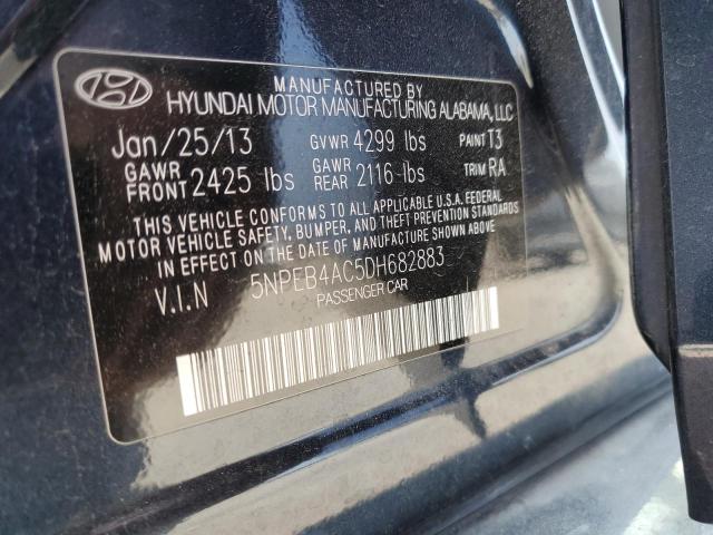 2013 Hyundai Sonata Gls VIN: 5NPEB4AC5DH682883 Lot: 58896624