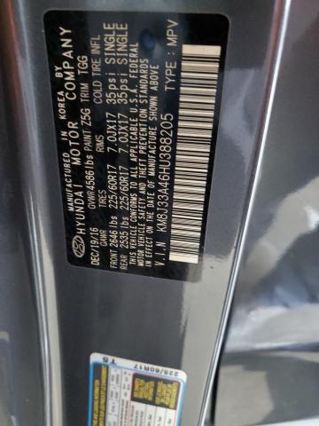 2017 Hyundai Tucson Limited VIN: KM8J33A46HU388205 Lot: 60128754