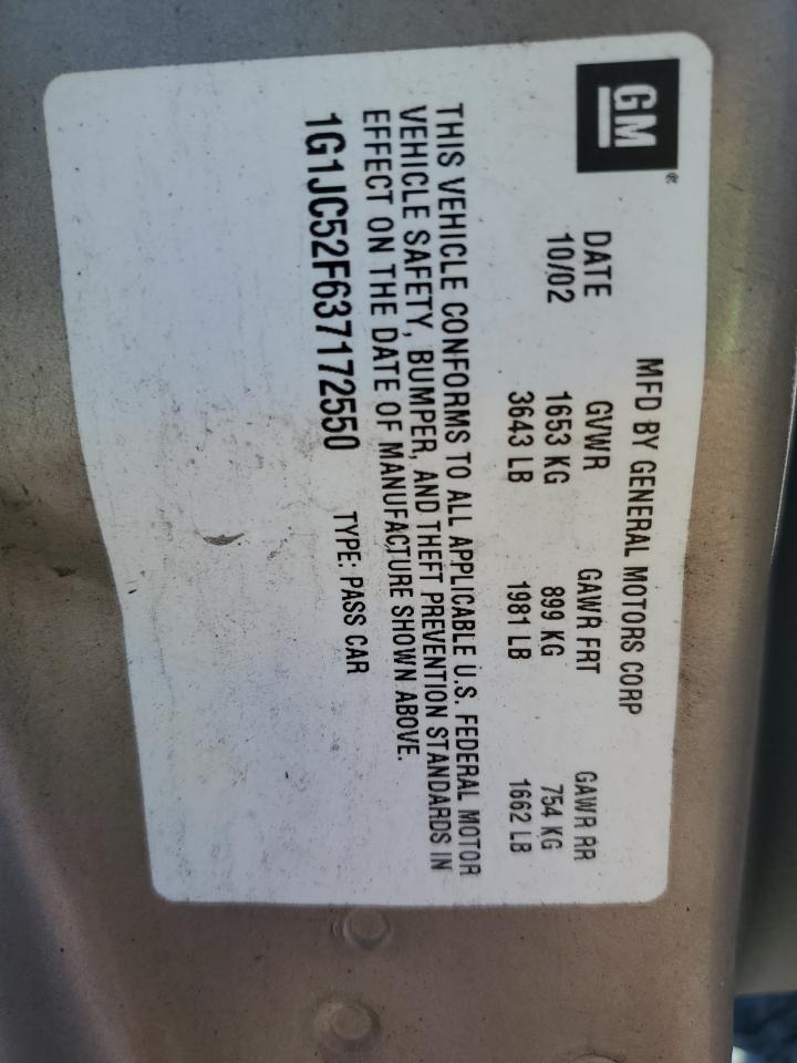 1G1JC52F637172550 2003 Chevrolet Cavalier