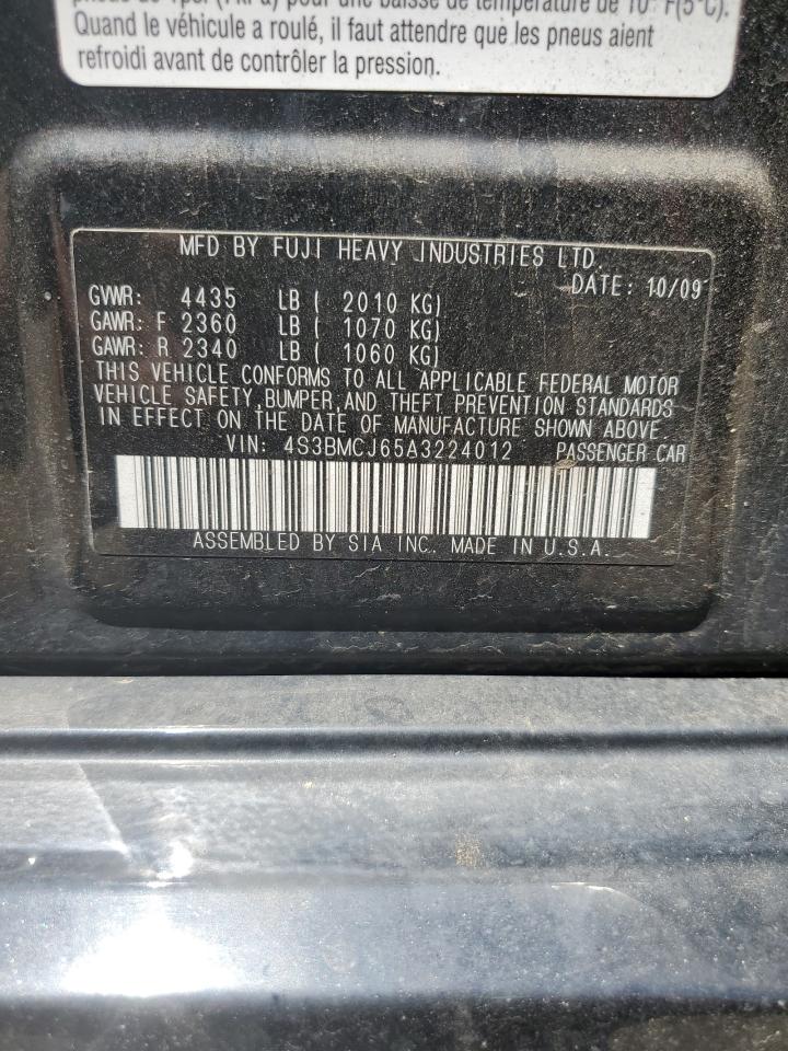 4S3BMCJ65A3224012 2010 Subaru Legacy 2.5I Limited