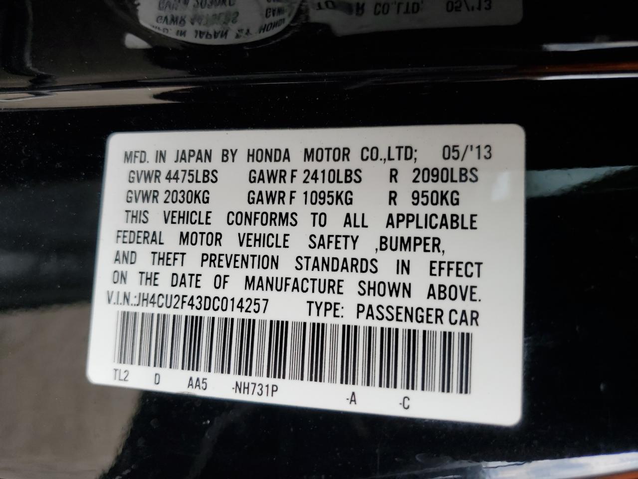 JH4CU2F43DC014257 2013 Acura Tsx