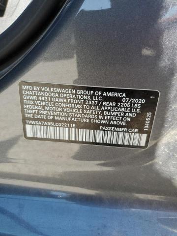 2020 Volkswagen Passat Se VIN: 1VWSA7A35LC022115 Lot: 59113084