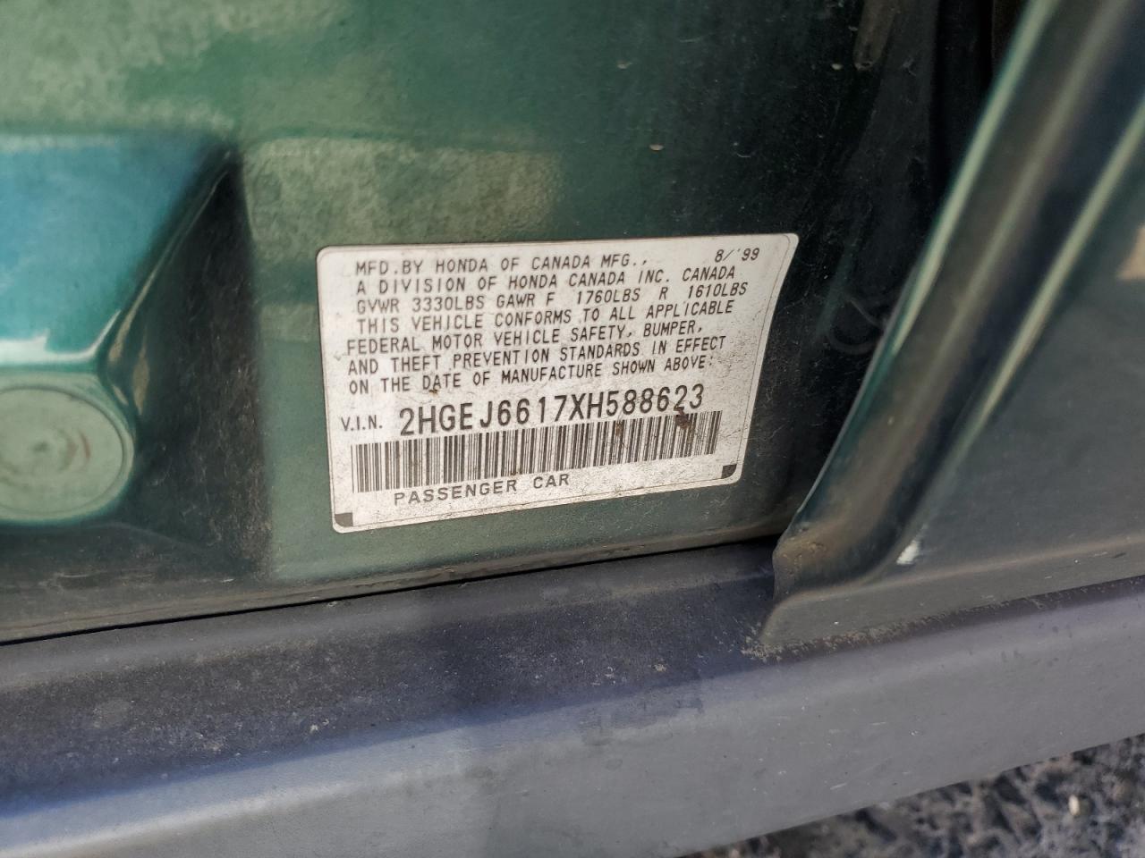 2HGEJ6617XH588623 1999 Honda Civic Base