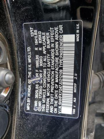 2018 Honda Civic Sport VIN: SHHFK7G47JU212109 Lot: 58554014