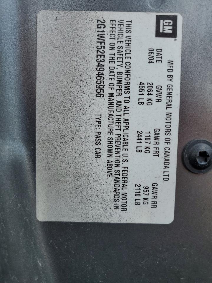 2G1WF52E349465956 2004 Chevrolet Impala