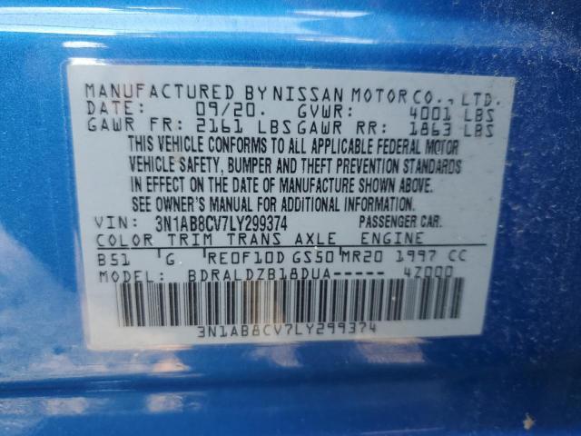 2020 Nissan Sentra Sv VIN: 3N1AB8CV7LY299374 Lot: 58681584