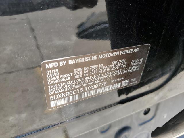 2018 BMW X5 xDrive35I VIN: 5UXKR0C55J0X99778 Lot: 58397604