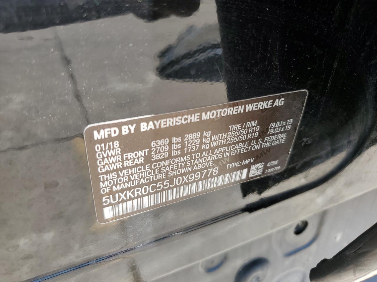 5UXKR0C55J0X99778 2018 BMW X5 xDrive35I