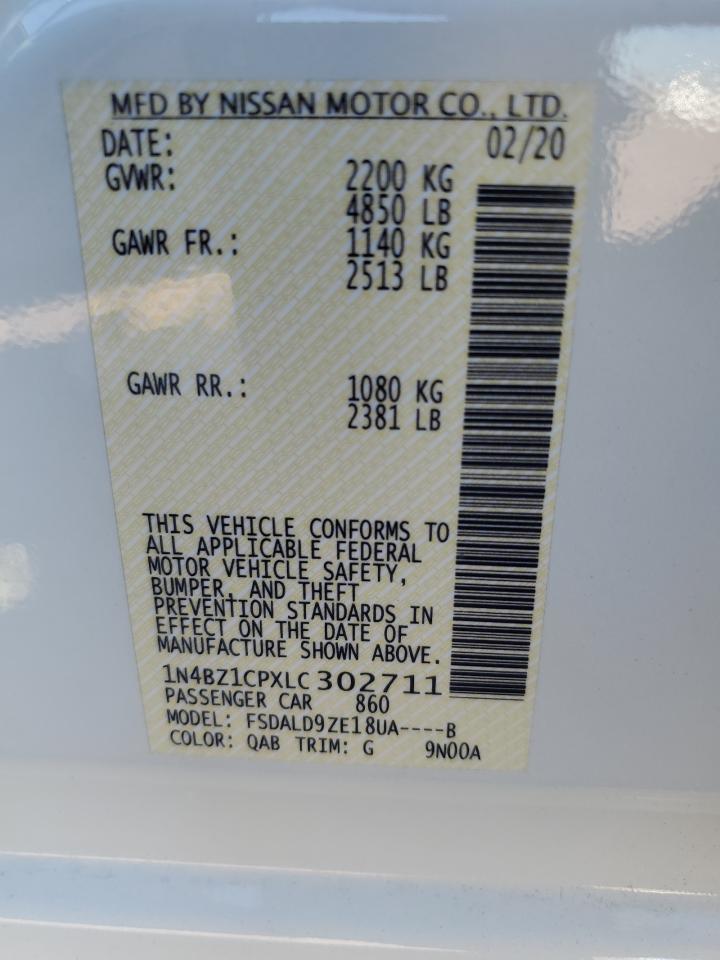 1N4BZ1CPXLC302711 2020 Nissan Leaf Sv Plus