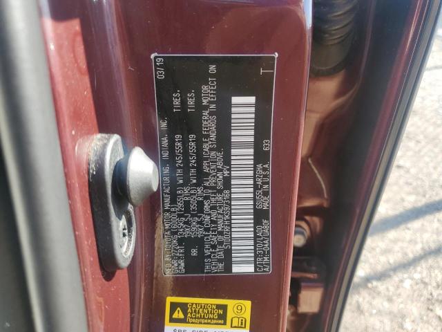 2019 Toyota Highlander Limited VIN: 5TDDZRFH1KS973168 Lot: 59121744