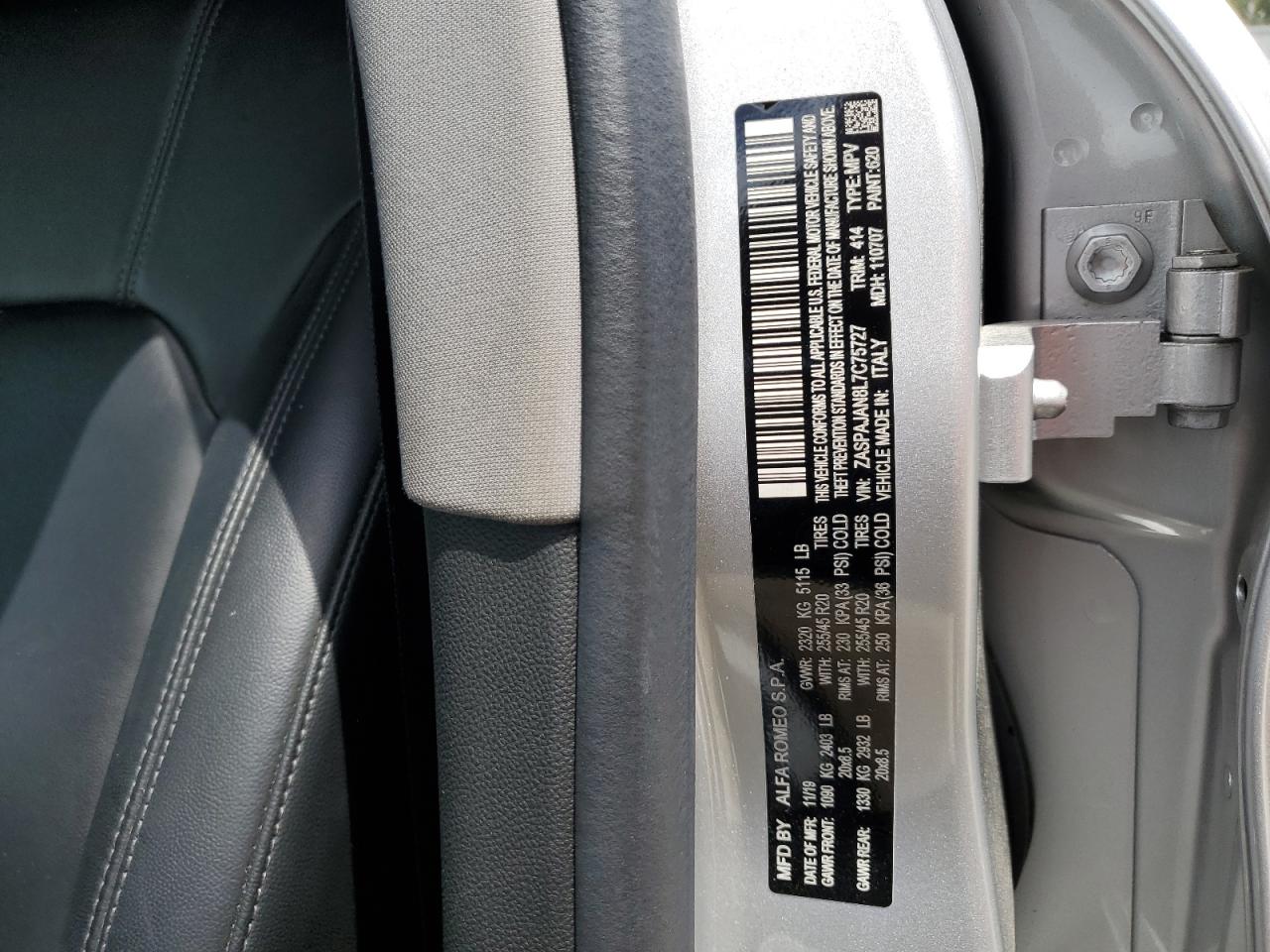 ZASPAJAN8L7C75727 2020 Alfa Romeo Stelvio