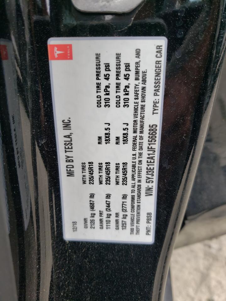 5YJ3E1EA1JF156685 2018 Tesla Model 3