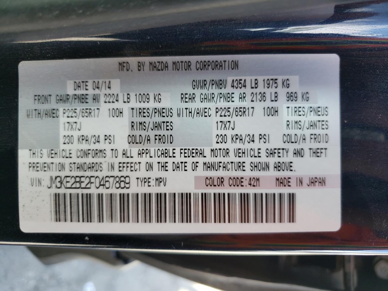 JM3KE2BE2F0467869 2015 Mazda Cx-5 Sport