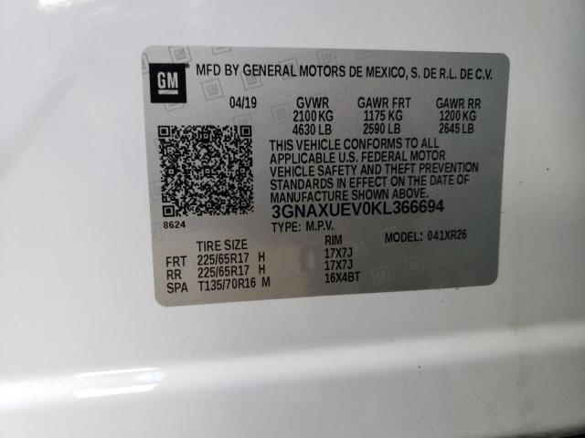 3GNAXUEV0KL36694 2019 Chevrolet Equinox Lt