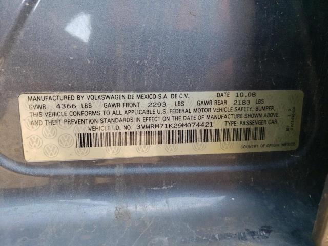 2009 Volkswagen Jetta Se VIN: 3VWRM71K29M074421 Lot: 58690554
