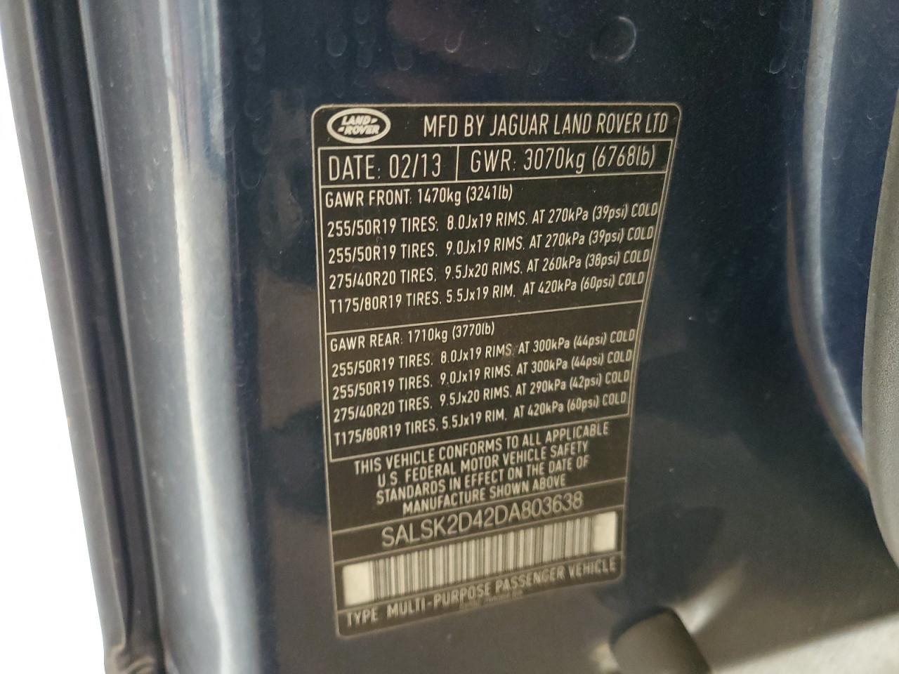 SALSK2D42DA803638 2013 Land Rover Range Rover Sport Hse Luxury