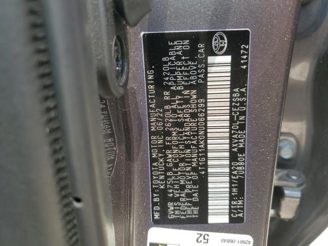 VIN 4T1G11AK0NU066299 2022 Toyota Camry, SE no.12