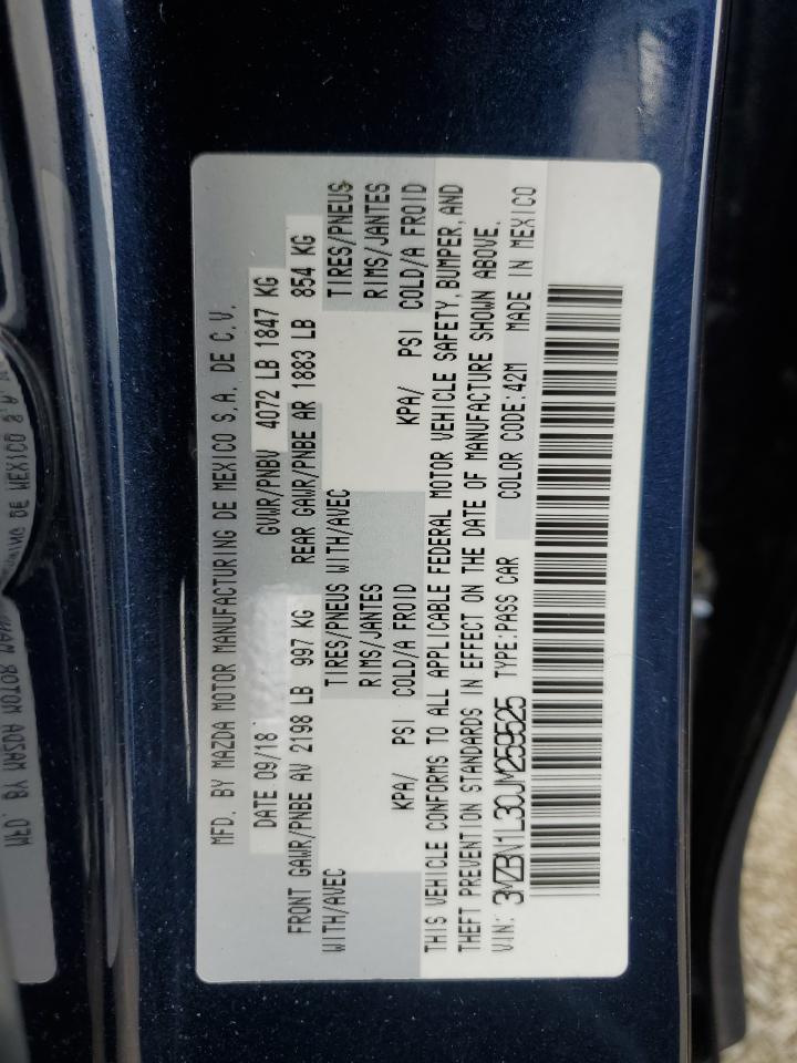 3MZBN1L30JM259525 2018 Mazda 3 Touring