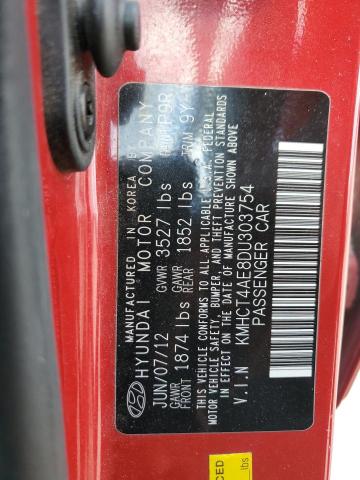 2013 Hyundai Accent Gls VIN: KMHCT4AE8DU303754 Lot: 58838254