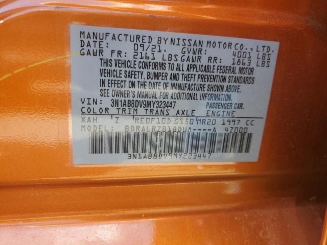 2021 Nissan Sentra Sr VIN: 3N1AB8DV9MY323447 Lot: 58111754