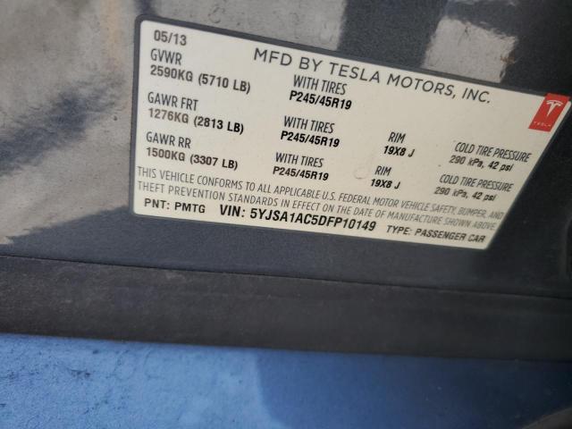 2013 Tesla Model S VIN: 5YJSA1AC5DFP10149 Lot: 59893944