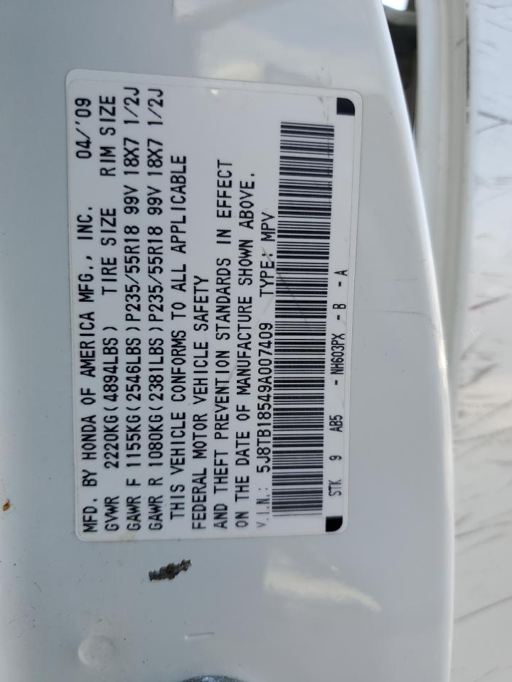 5J8TB18549A007409 2009 Acura Rdx Technology