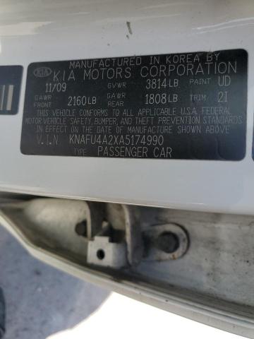 2010 Kia Forte Ex VIN: KNAFU4A2XA5174990 Lot: 58775254