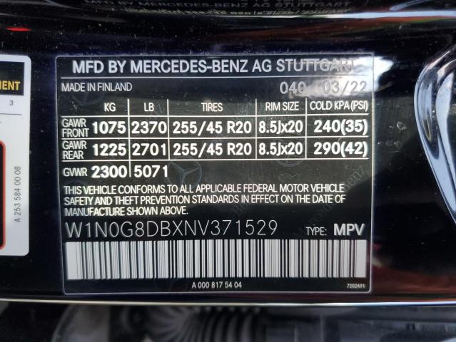 2022 Mercedes-Benz Glc 300 VIN: W1N0G8DBXNV371529 Lot: 57703984