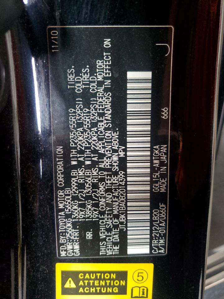 JTJBK1BA0B2014399 2011 Lexus Rx 350