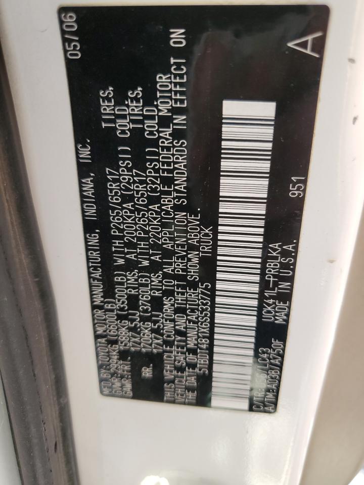 5TBDT481X6S533775 2006 Toyota Tundra Double Cab Limited